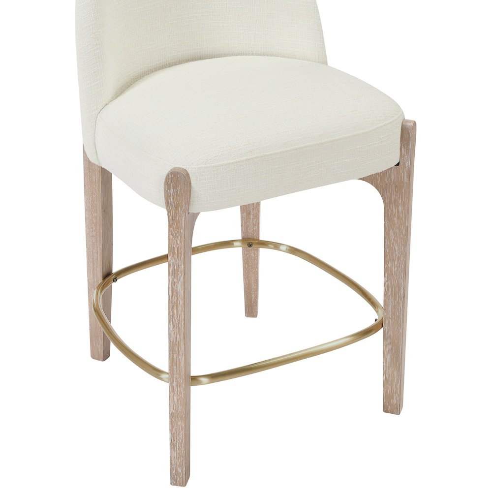 Torino Cream Fabric Upholstered Counter Stool, Set of 2