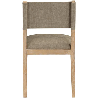 Avon Brown Linen Textured Fabric Dining Side Chair, Set of 2