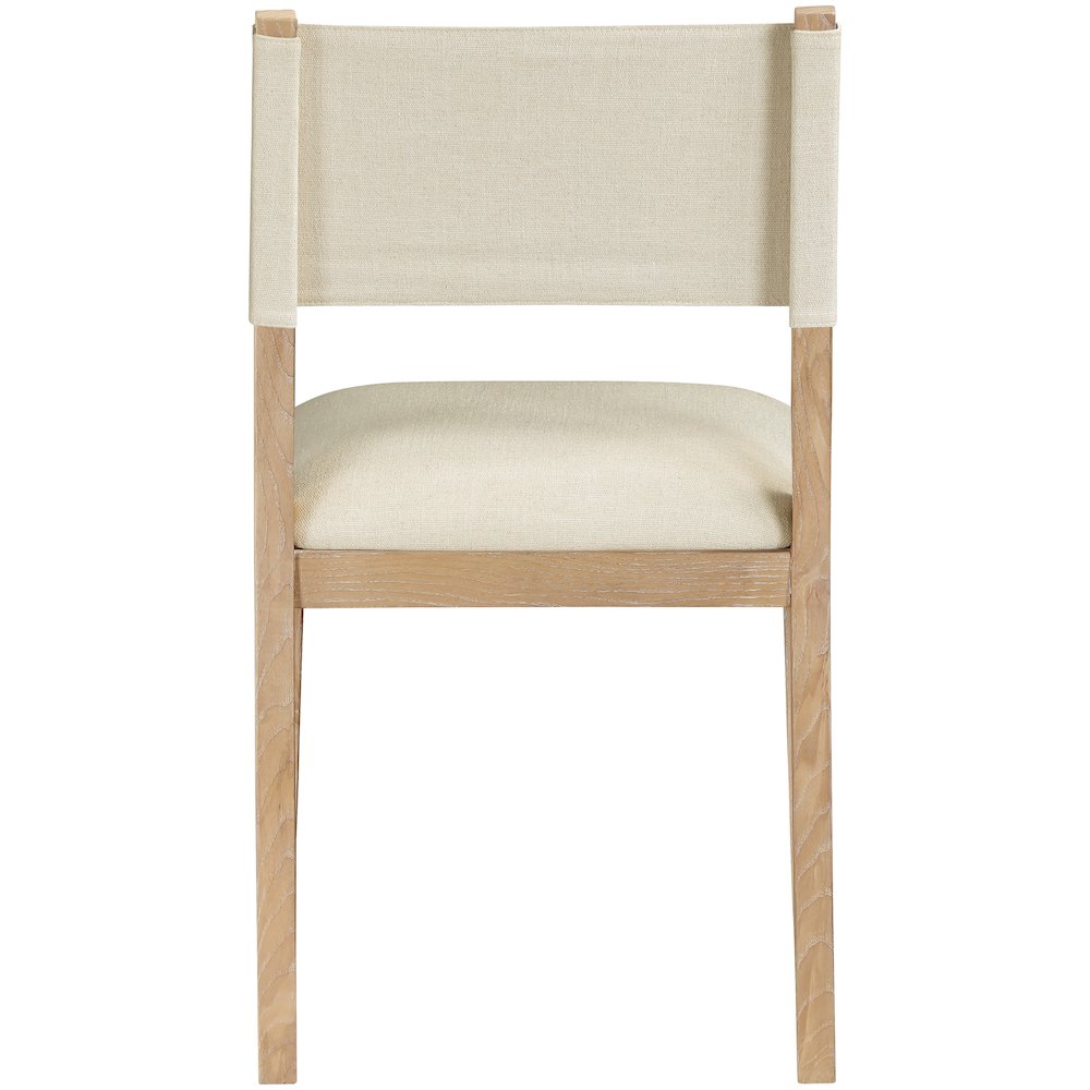 Avon Cream Linen Textured Fabric Dining Side Chair, Set of 2