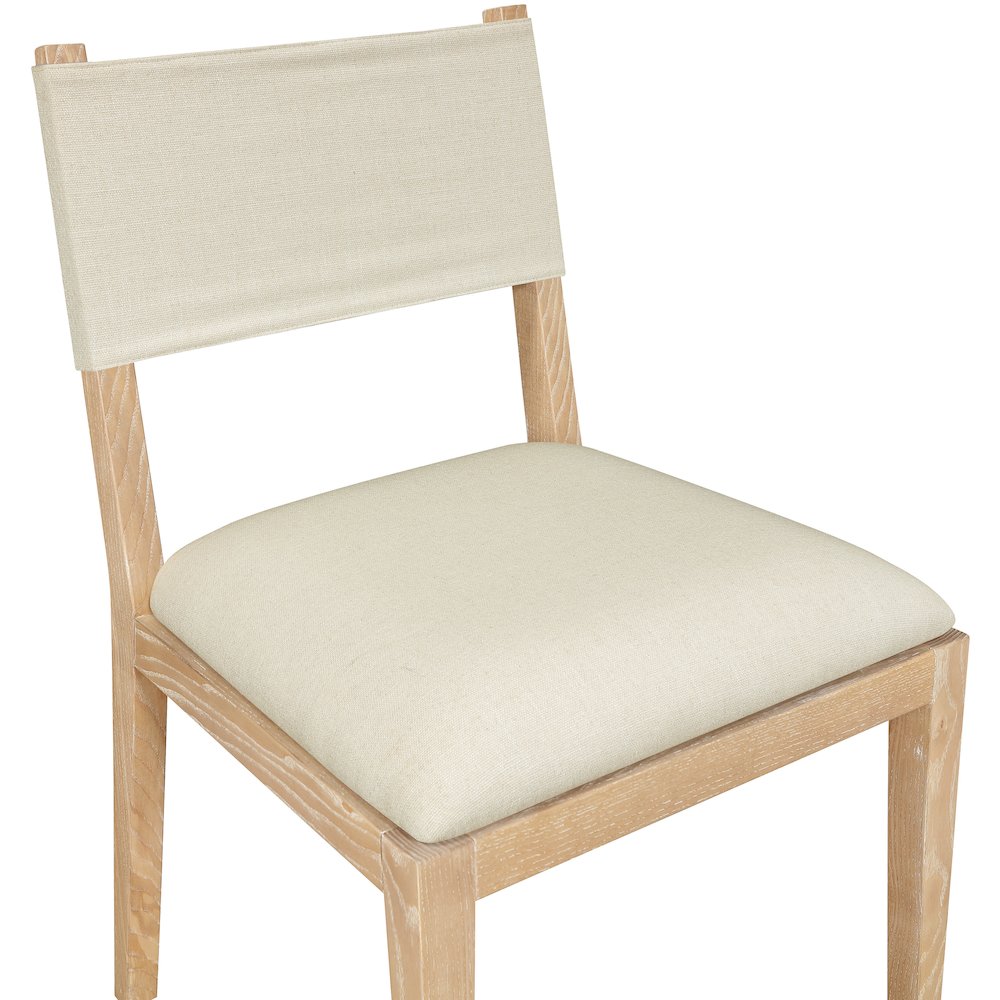 Avon Cream Linen Textured Fabric Dining Side Chair, Set of 2