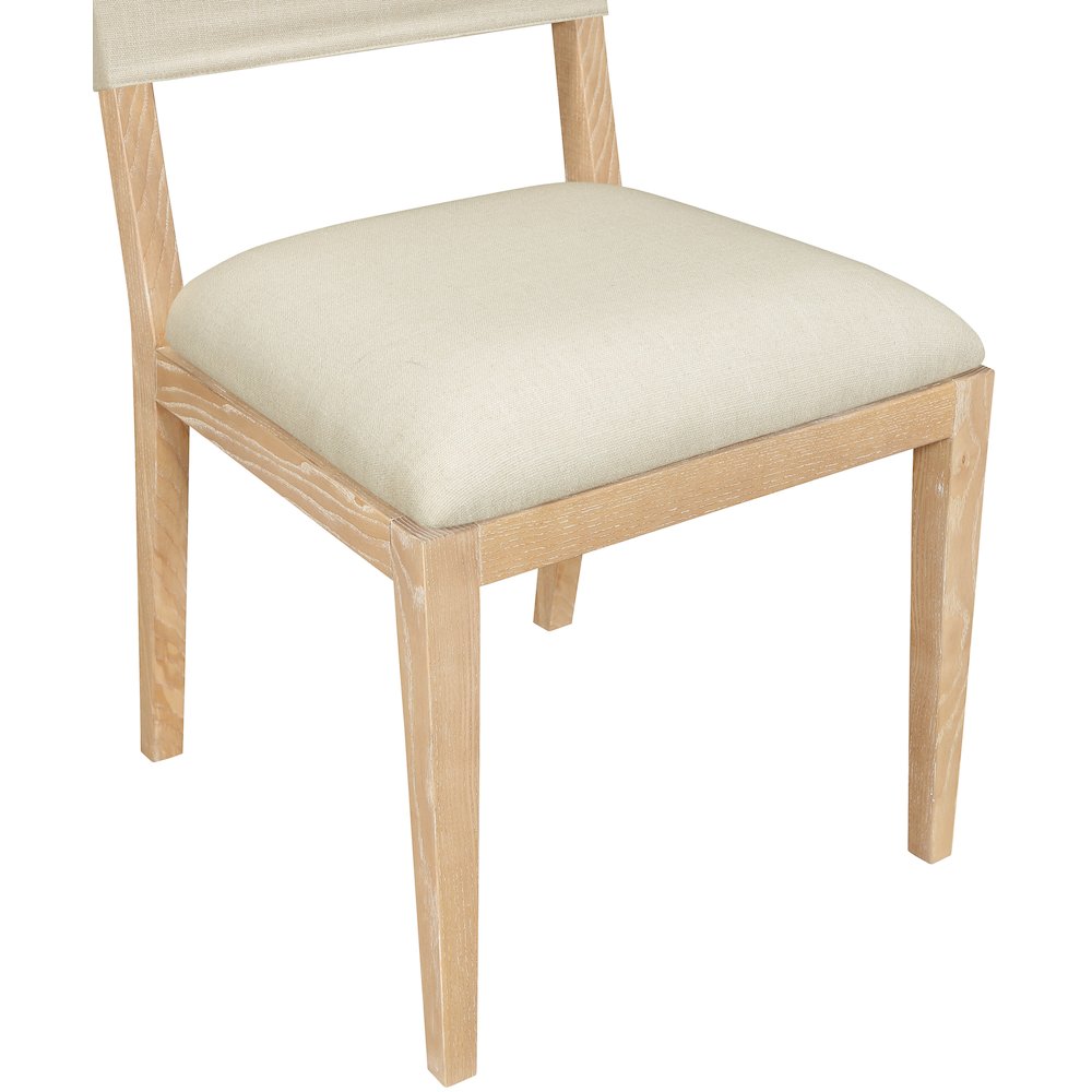 Avon Cream Linen Textured Fabric Dining Side Chair, Set of 2