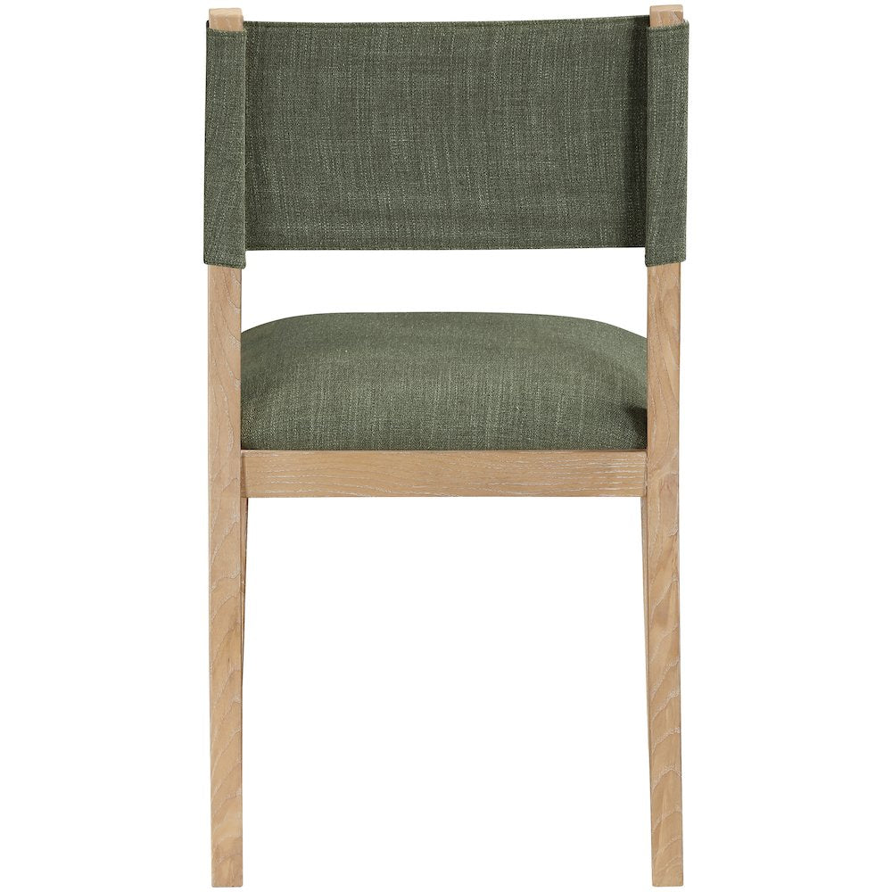 Avon Olive Linen Textured Fabric Dining Side Chair, Set of 2