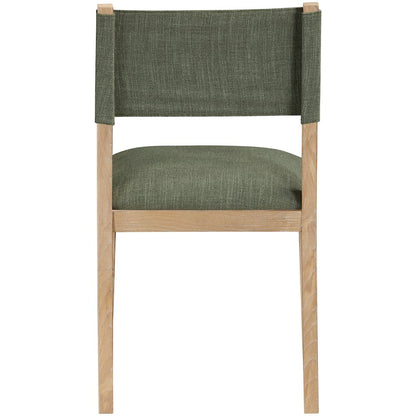 Avon Olive Linen Textured Fabric Dining Side Chair, Set of 2