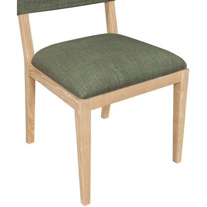 Avon Olive Linen Textured Fabric Dining Side Chair, Set of 2