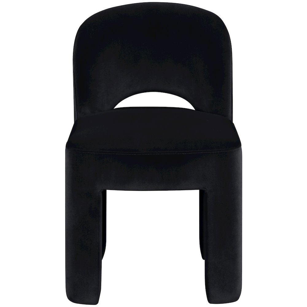 Celine Black Velvet Performance Fabric Upholstered Dining Chair, Set of 2