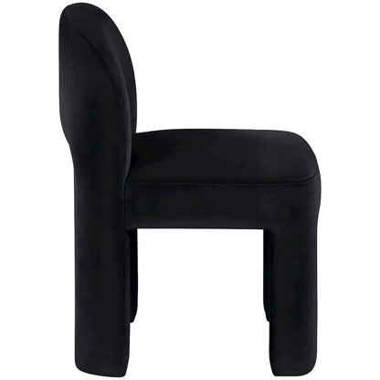 Celine Black Velvet Performance Fabric Upholstered Dining Chair, Set of 2