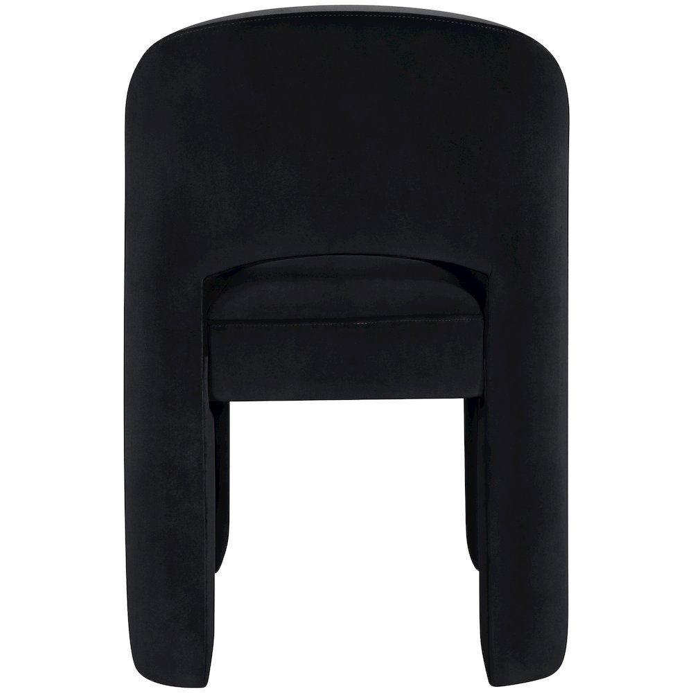 Celine Black Velvet Performance Fabric Upholstered Dining Chair, Set of 2