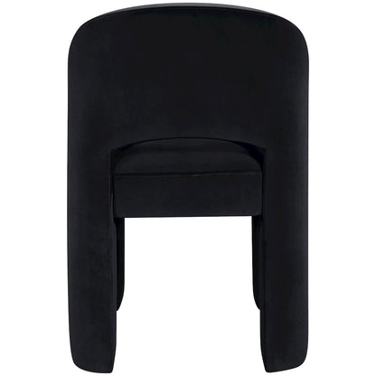 Celine Black Velvet Performance Fabric Upholstered Dining Chair, Set of 2