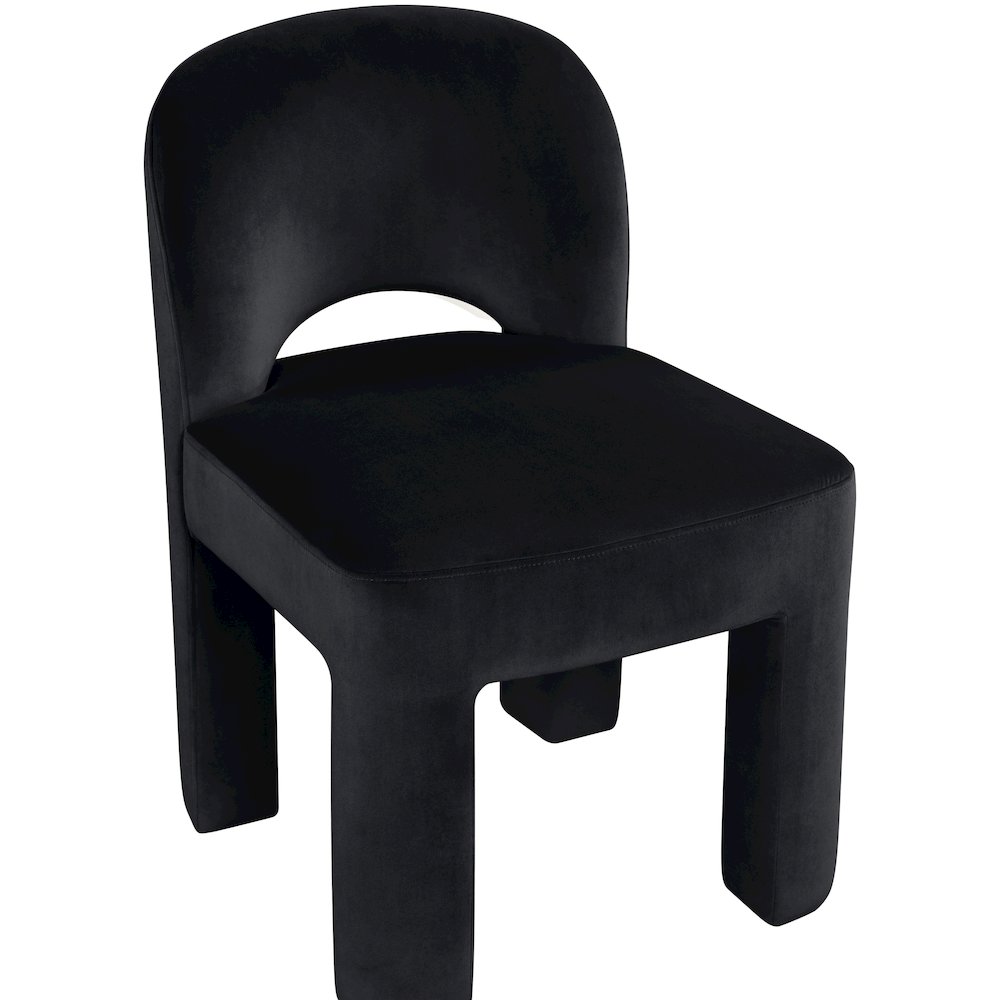 Celine Black Velvet Performance Fabric Upholstered Dining Chair, Set of 2