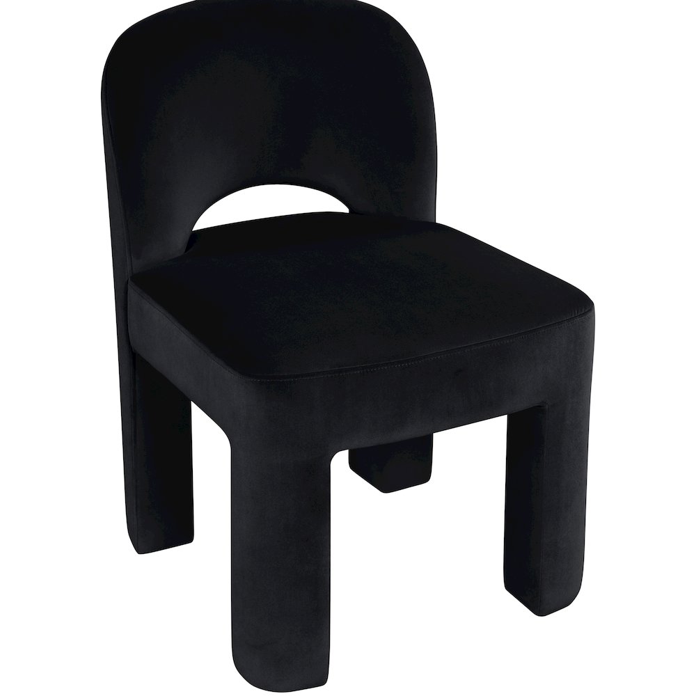 Celine Black Velvet Performance Fabric Upholstered Dining Chair, Set of 2