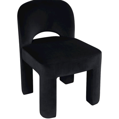 Celine Black Velvet Performance Fabric Upholstered Dining Chair, Set of 2