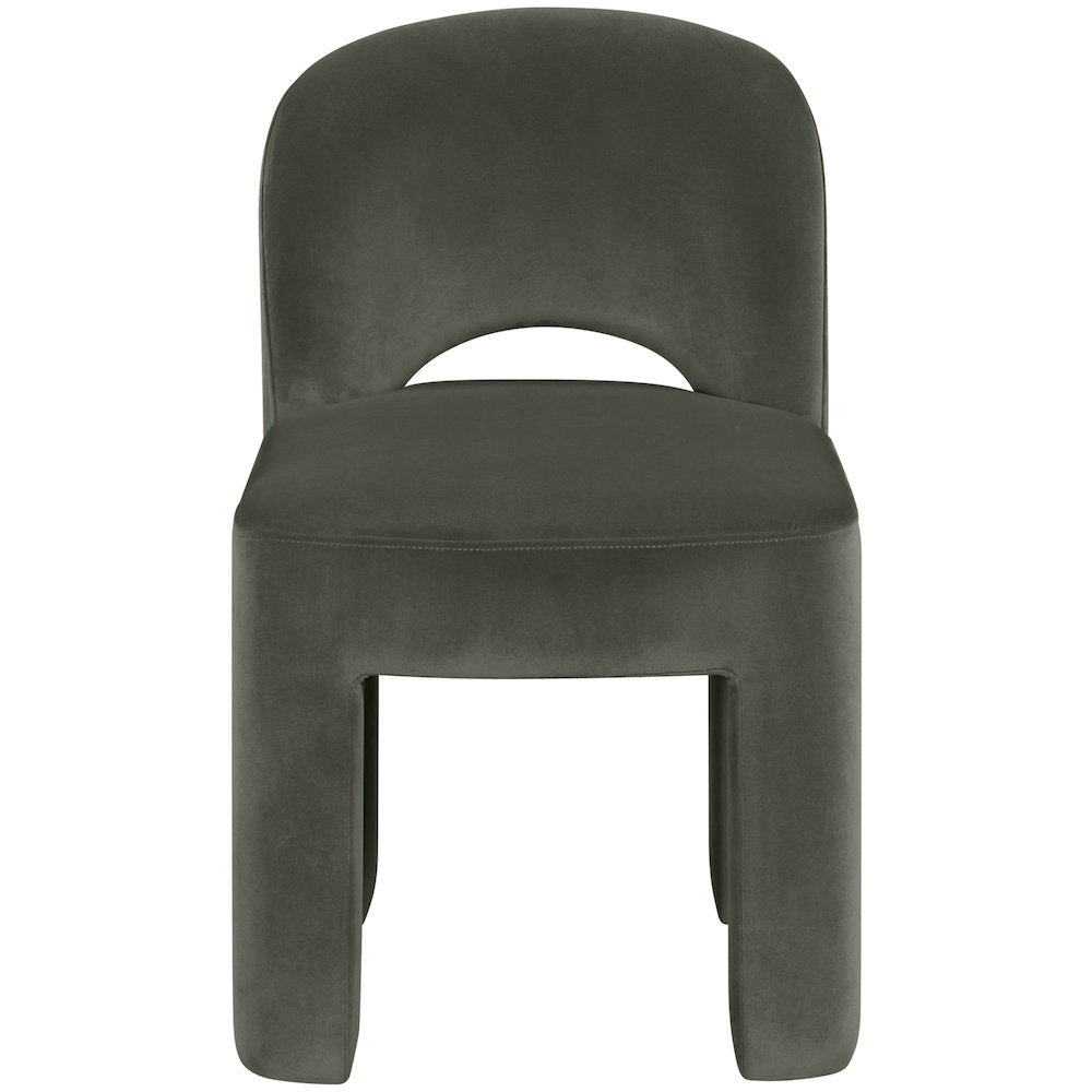 Celine Green Velvet Performance Fabric Upholstered Dining Chair, Set of 2
