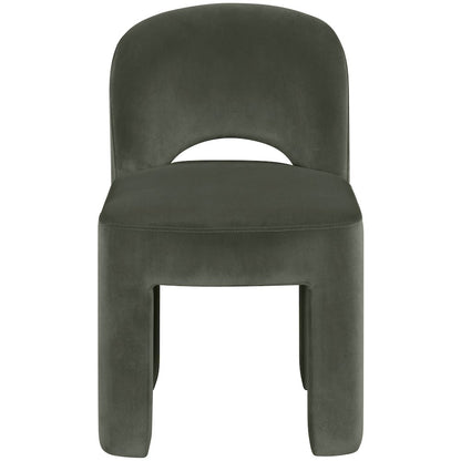 Celine Green Velvet Performance Fabric Upholstered Dining Chair, Set of 2