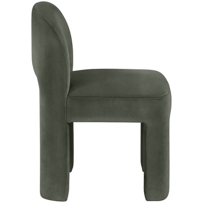 Celine Green Velvet Performance Fabric Upholstered Dining Chair, Set of 2