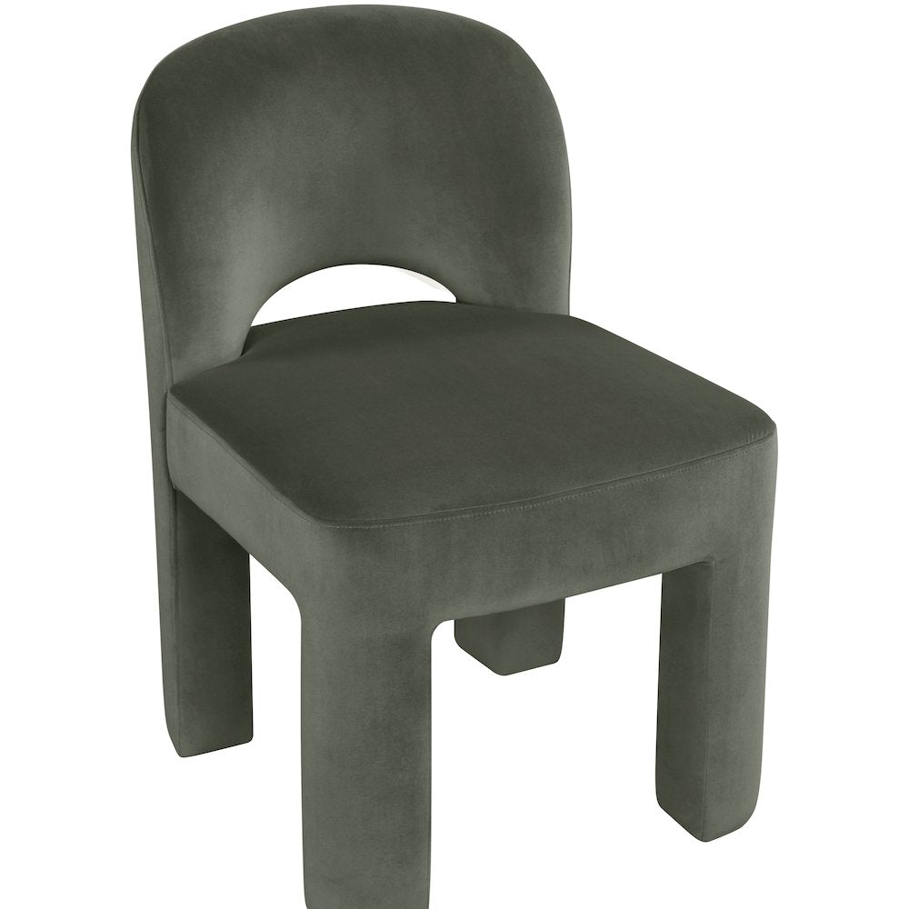 Celine Green Velvet Performance Fabric Upholstered Dining Chair, Set of 2