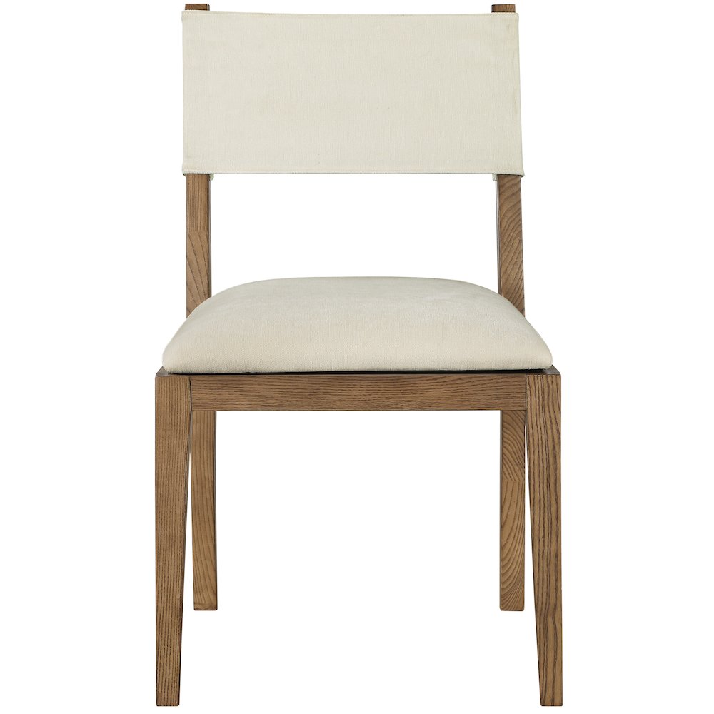 Avon Cream Linen Textured Fabric Dining Side Chair, Set of 2