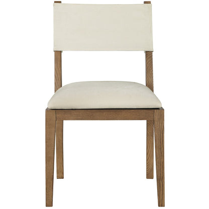 Avon Cream Linen Textured Fabric Dining Side Chair, Set of 2
