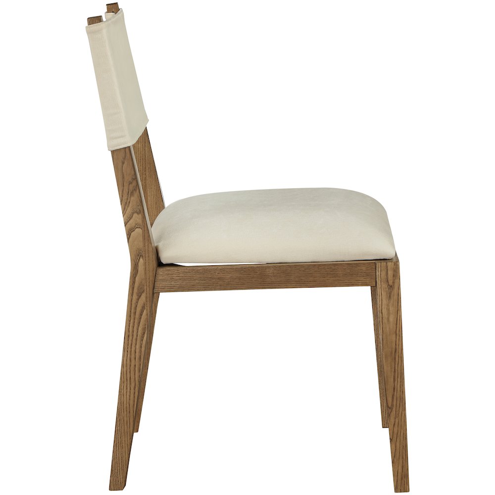 Avon Cream Linen Textured Fabric Dining Side Chair, Set of 2