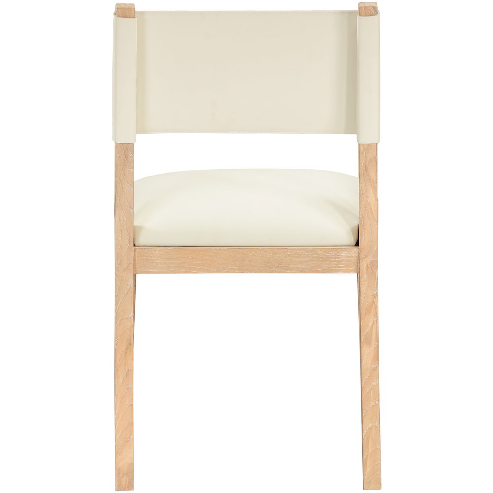 Avon Cream Vegan Leather Dining Side Chair, Set of 2