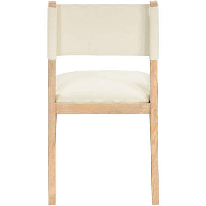 Avon Cream Vegan Leather Dining Side Chair, Set of 2