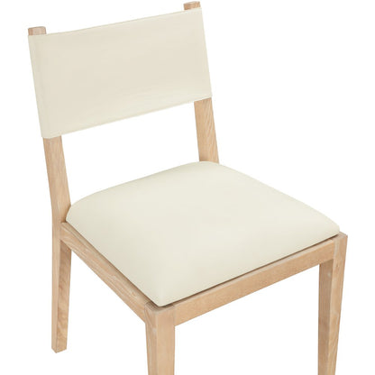 Avon Cream Vegan Leather Dining Side Chair, Set of 2