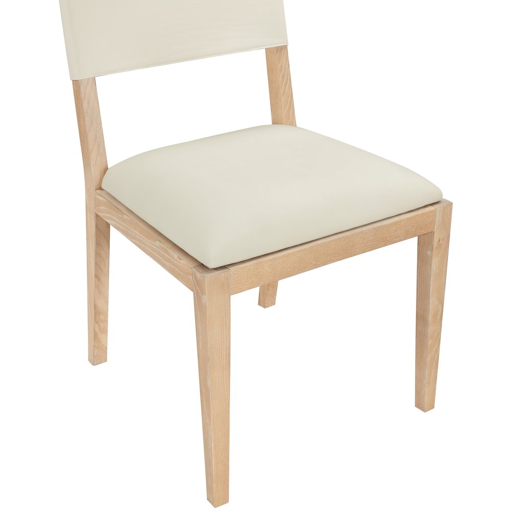 Avon Cream Vegan Leather Dining Side Chair, Set of 2