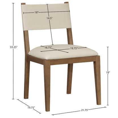 Avon Beige Vegan Leather Dining Side Chair, Set of 2