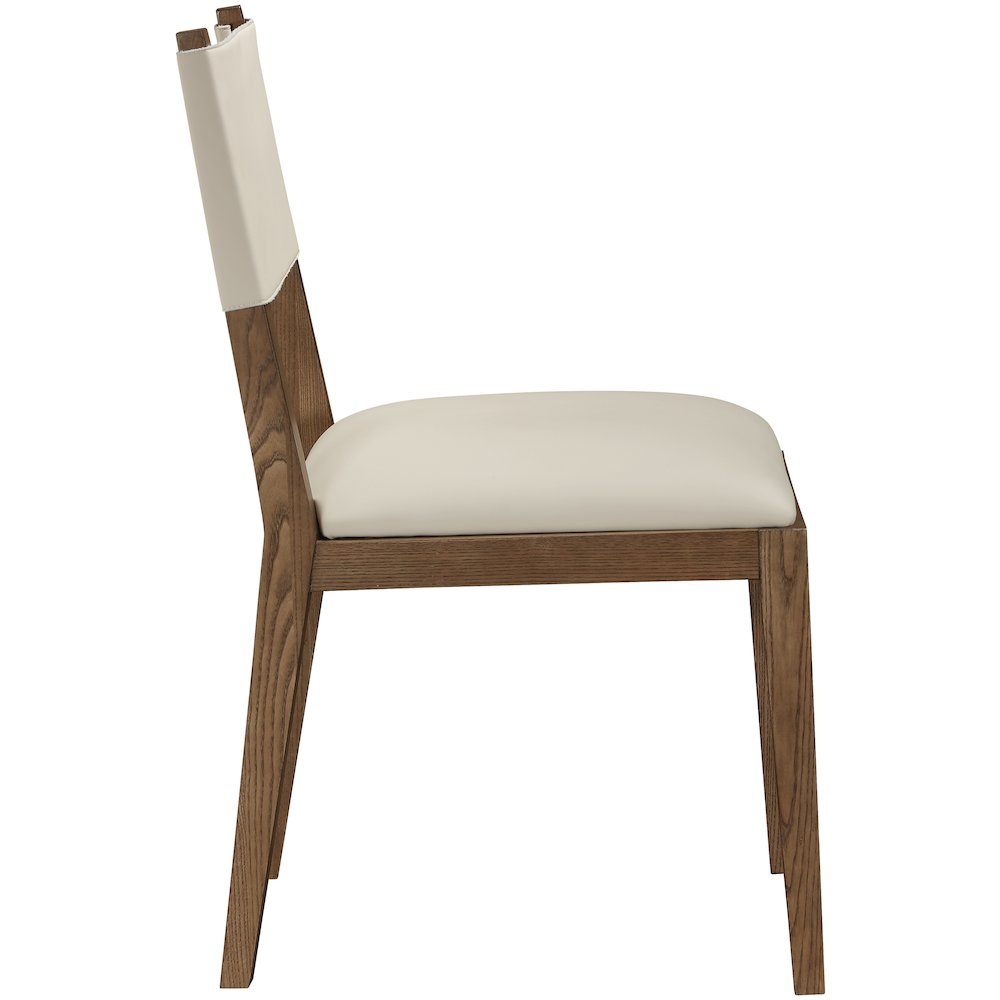 Avon Beige Vegan Leather Dining Side Chair, Set of 2