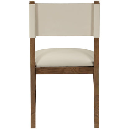 Avon Beige Vegan Leather Dining Side Chair, Set of 2