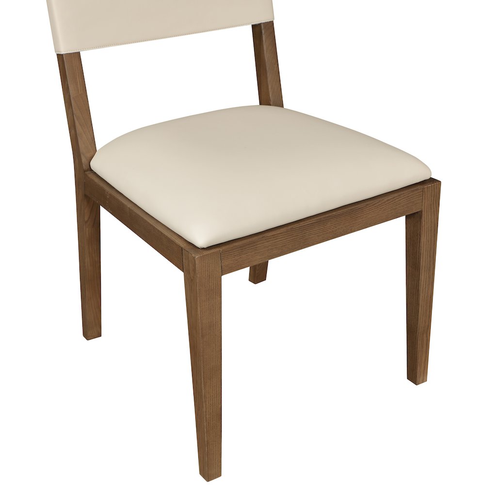 Avon Beige Vegan Leather Dining Side Chair, Set of 2