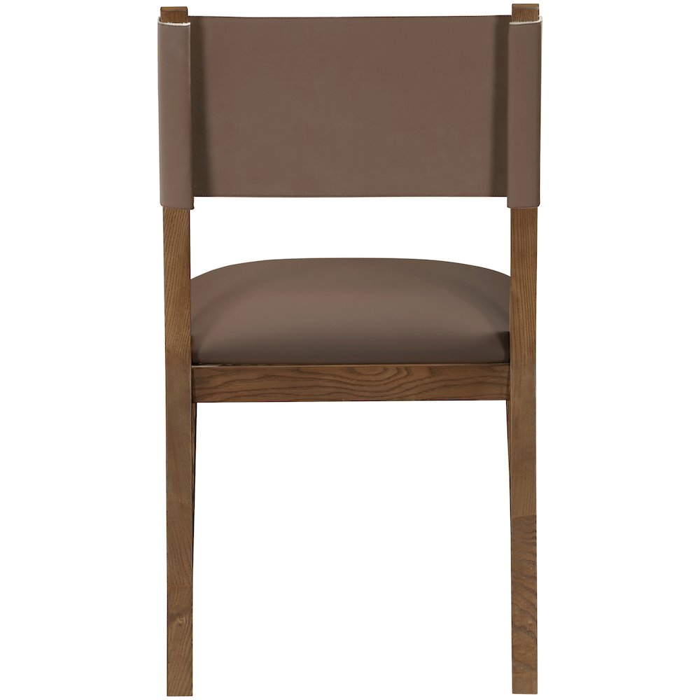 Avon Brown Vegan Leather Dining Side Chair, Set of 2