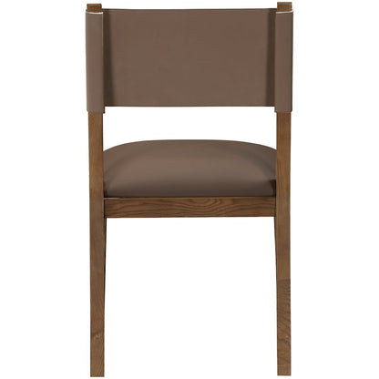 Avon Brown Vegan Leather Dining Side Chair, Set of 2