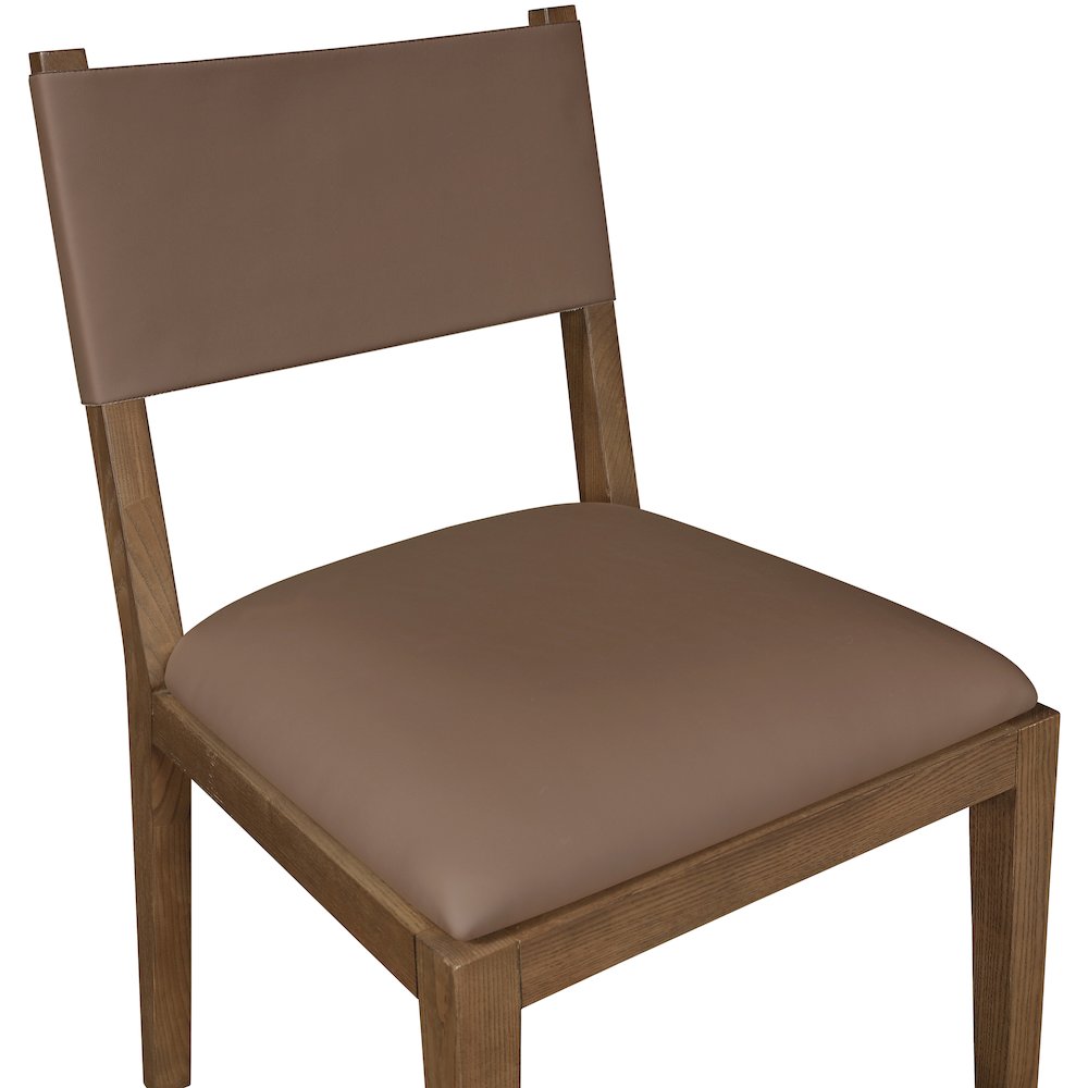 Avon Brown Vegan Leather Dining Side Chair, Set of 2