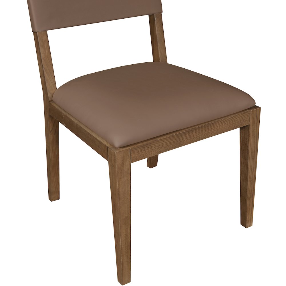 Avon Brown Vegan Leather Dining Side Chair, Set of 2