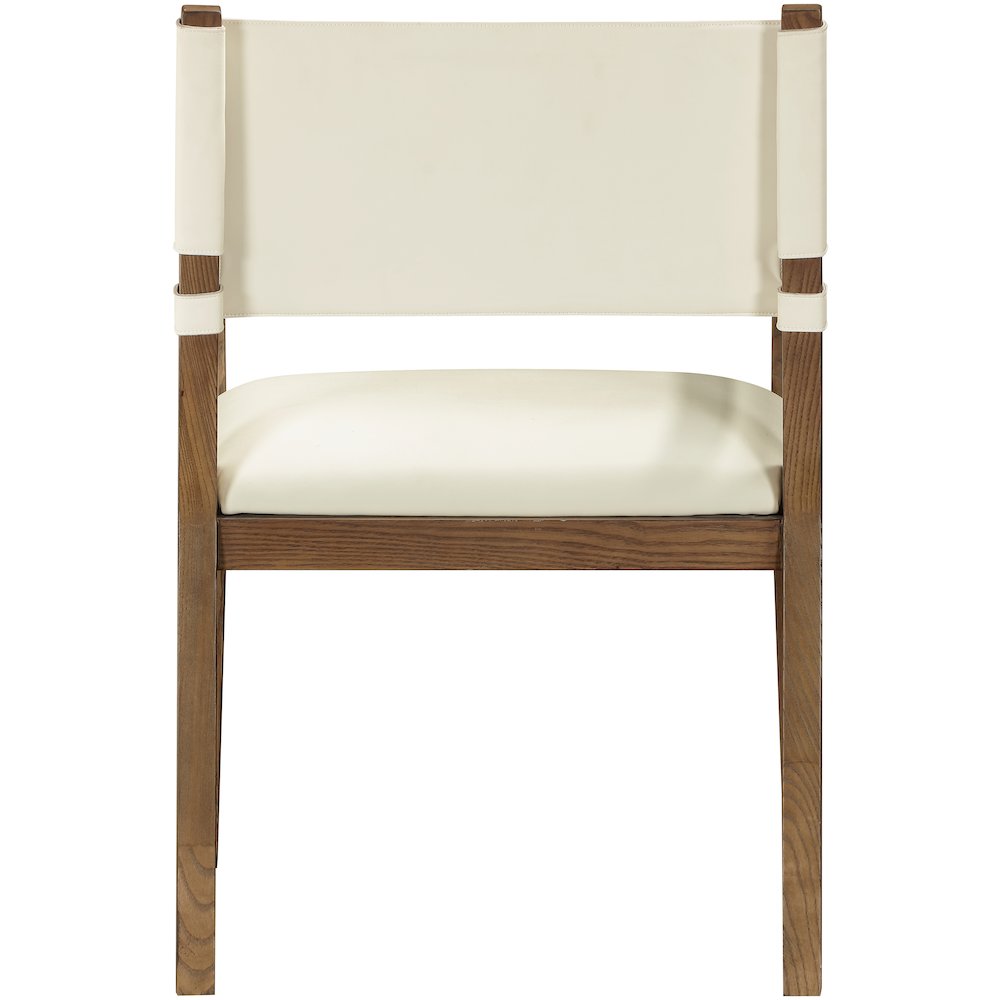 Avon Cream Vegan Leather Dining Arm Chair