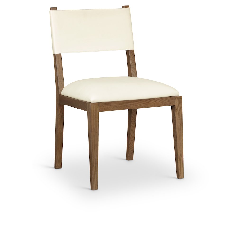 Avon Cream Vegan Leather Dining Side Chair, Set of 2
