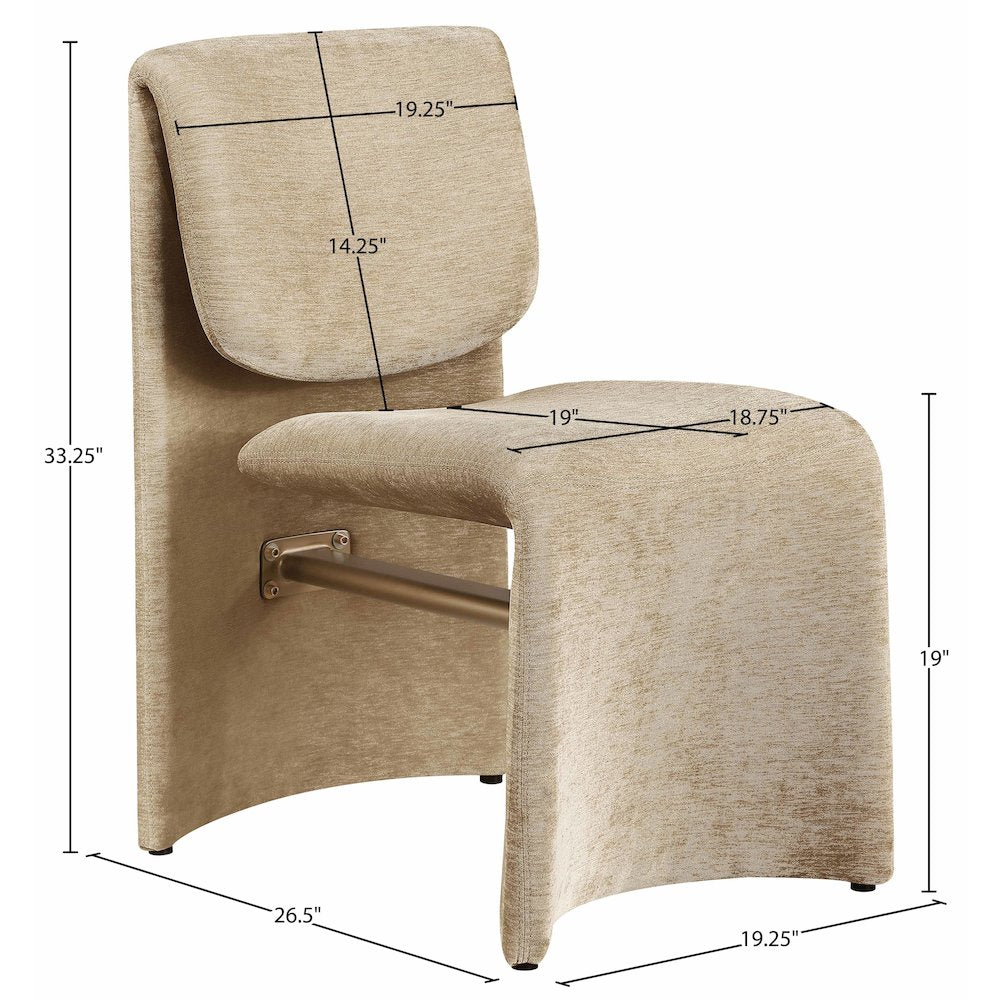 Slique Beige Fabric Upholstered Dining Chair