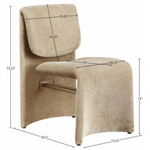Slique Beige Performance Fabric Upholstered Dining Chair, Set of 2