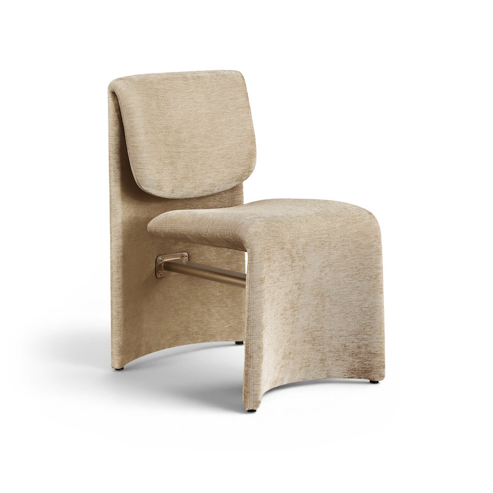 Slique Beige Fabric Upholstered Dining Chair