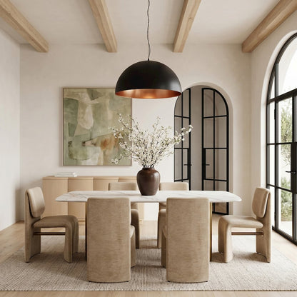 Slique Beige Fabric Upholstered Dining Chair