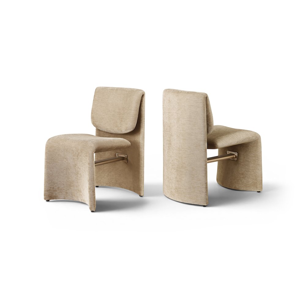 Slique Beige Fabric Upholstered Dining Chair