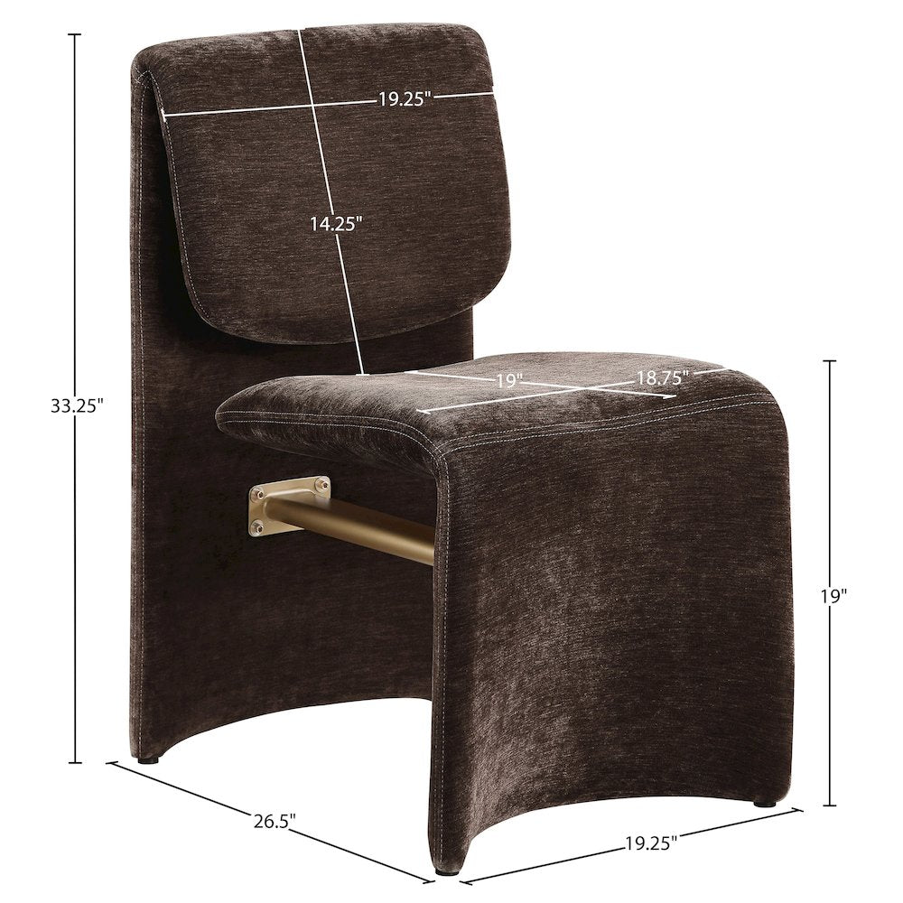 Slique Brown Performance Fabric Upholstered Dining Chair, Set of 2