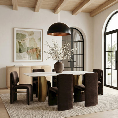 Slique Brown Fabric Upholstered Dining Chair