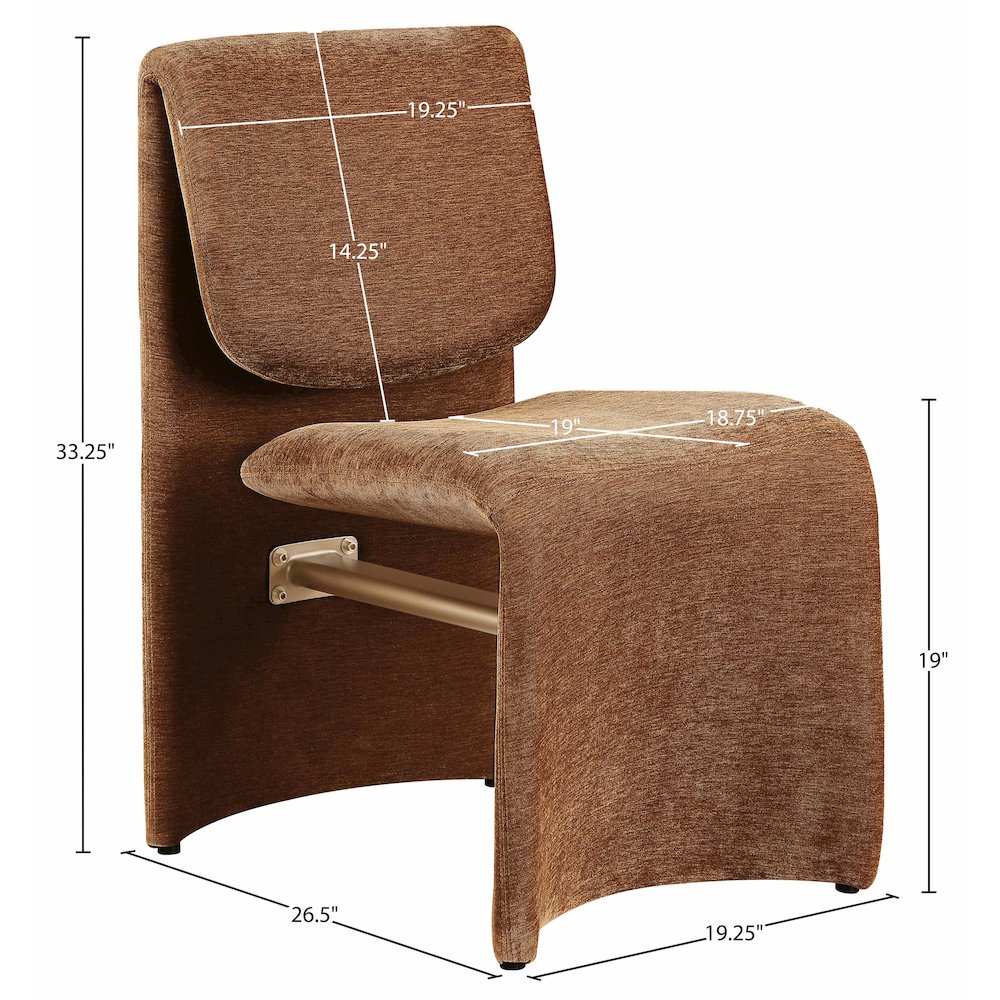 Slique Cognac Fabric Upholstered Dining Chair