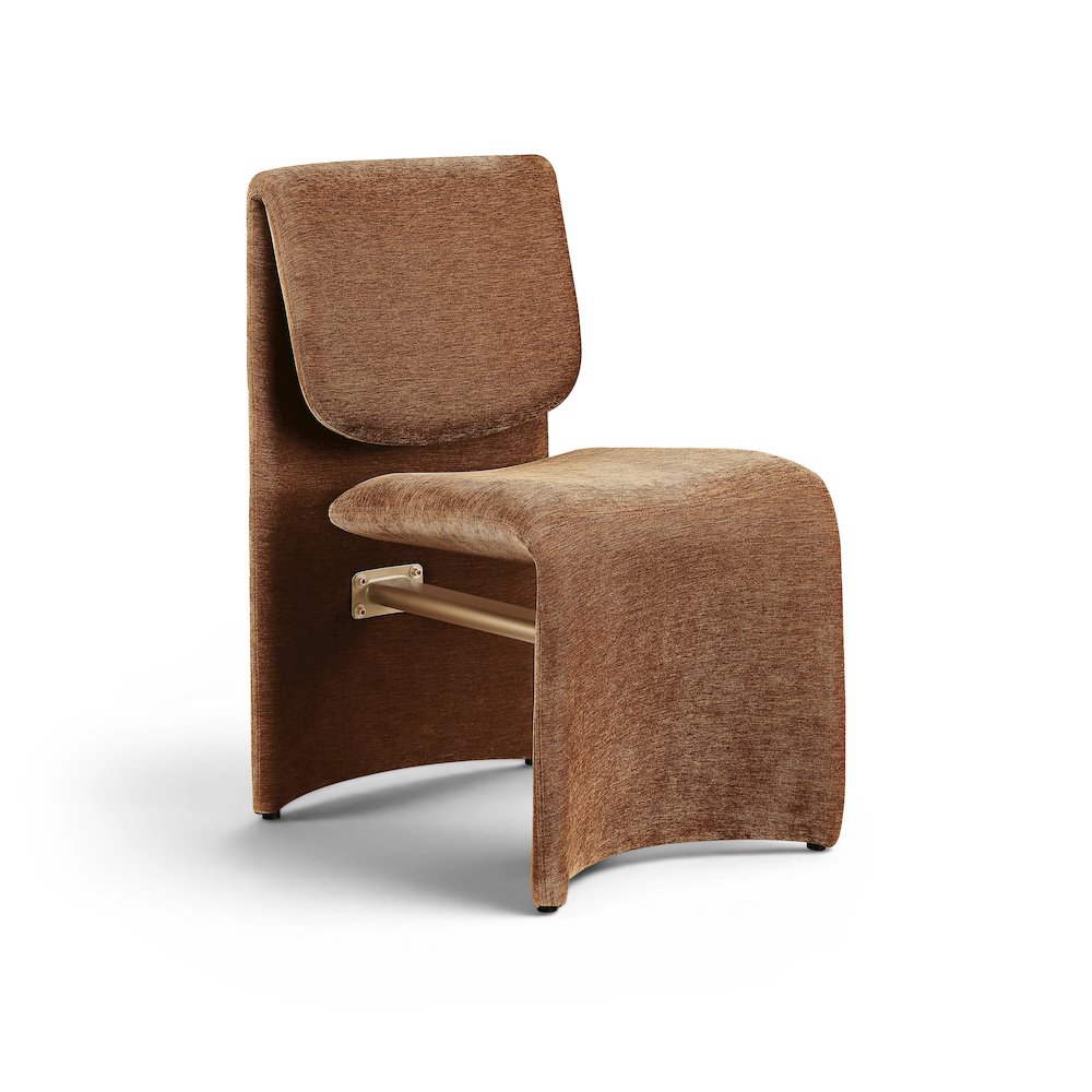 Slique Cognac Fabric Upholstered Dining Chair