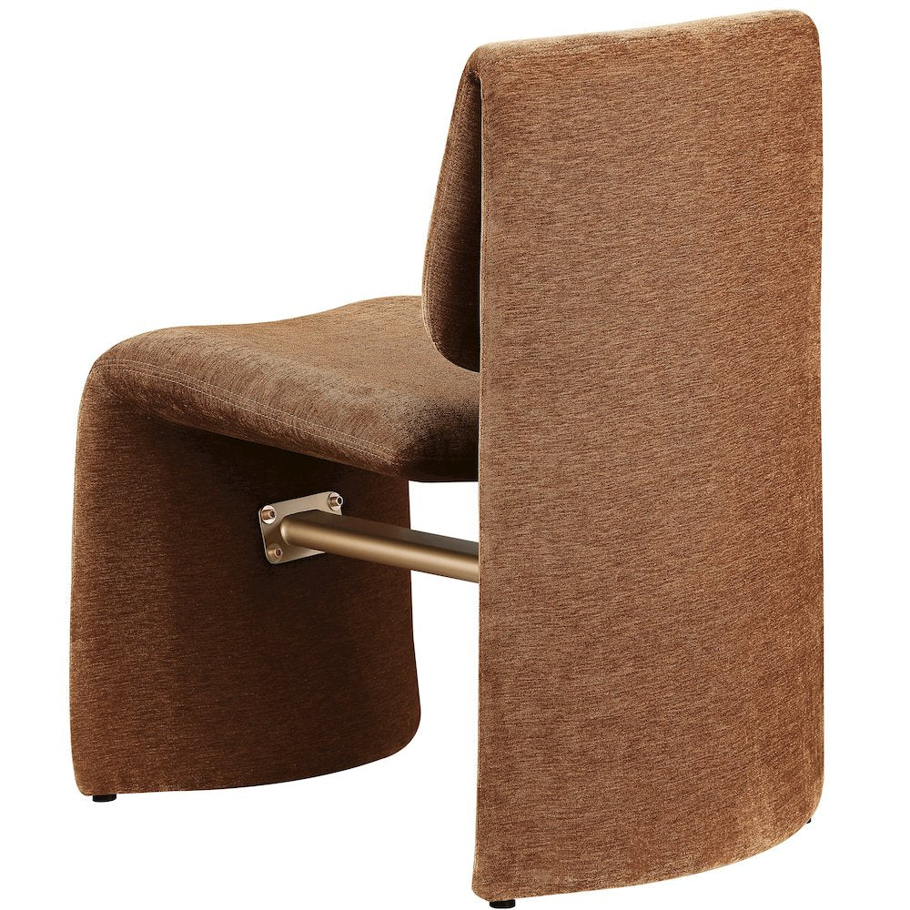 Slique Cognac Fabric Upholstered Dining Chair