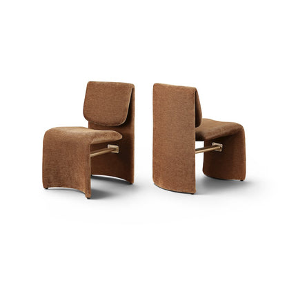 Slique Cognac Fabric Upholstered Dining Chair