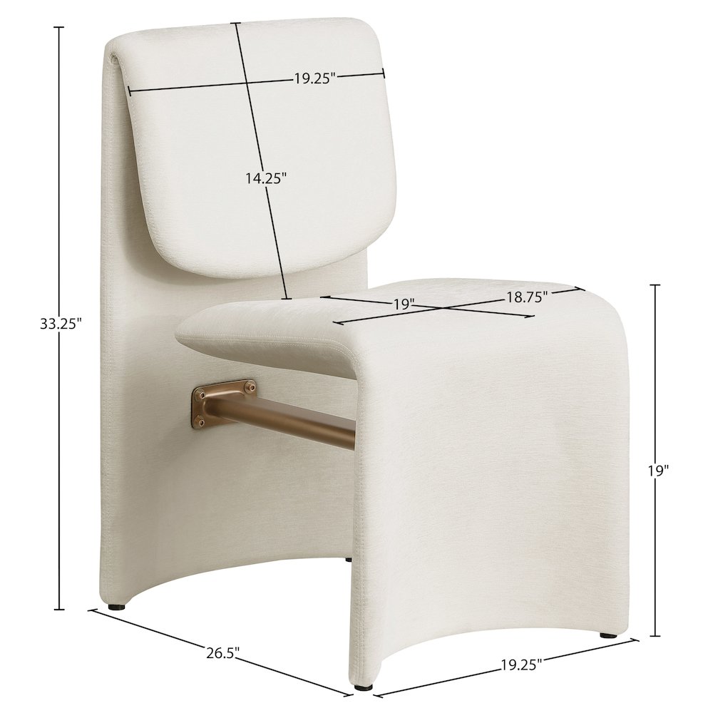 Slique Cream Fabric Upholstered Dining Chair