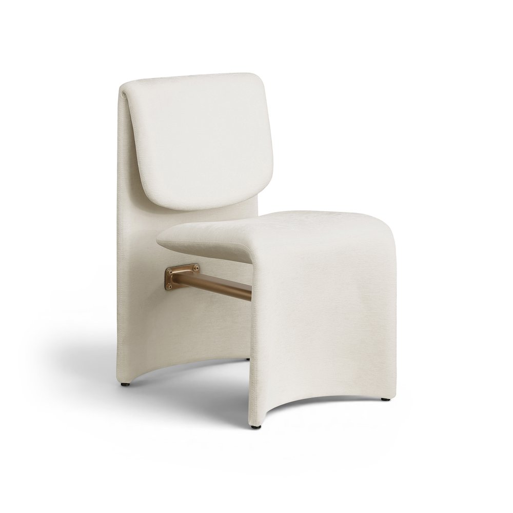 Slique Cream Fabric Upholstered Dining Chair