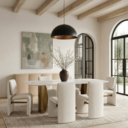 Slique Cream Fabric Upholstered Dining Chair